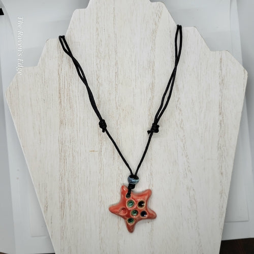 Ceramic Star Fish Necklace Boho Starfish