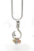 MADE IN KOREA WHITEGOLD PLATING CRYSTAL THREE HEART FISHING HOOK